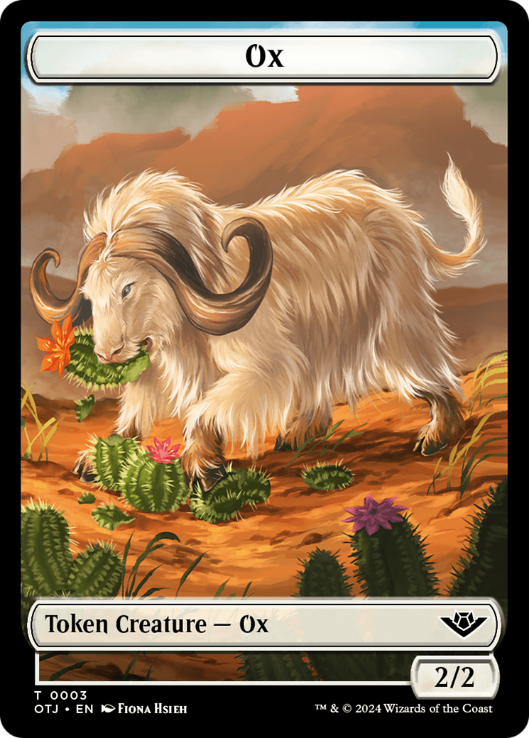 Image of Mercenary // Ox Double-Sided Token [Outlaws of Thunder Junction Tokens]