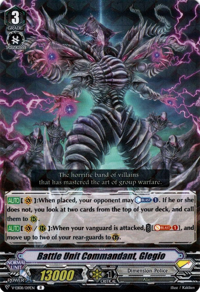 Image of Battle Unit Commandant, Glegio (V-EB08/019EN) [My Glorious Justice]
