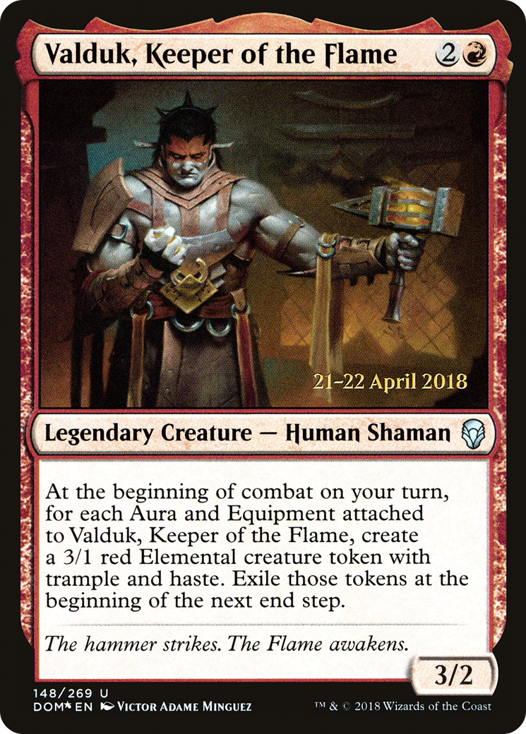 Image of Valduk, Keeper of the Flame [Dominaria Prerelease Promos]