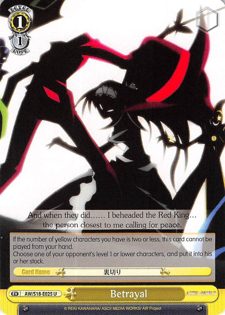 Image of Betrayal (AW/S18-E025 U) [Accel World]