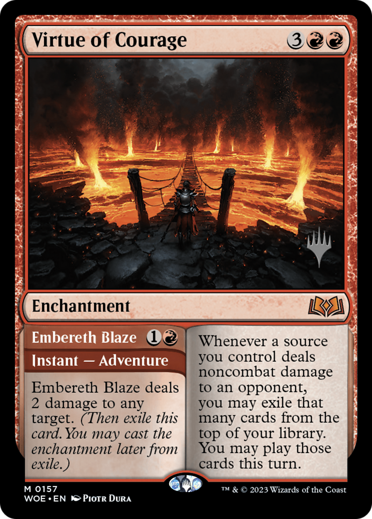 Image of Virtue of Courage //Embereth Blaze (Promo Pack) [Wilds of Eldraine Promos]