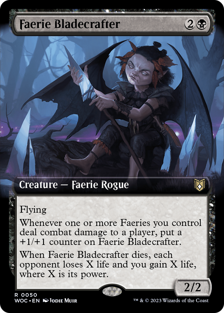 Image of Faerie Bladecrafter (Extended Art) [Wilds of Eldraine Commander]