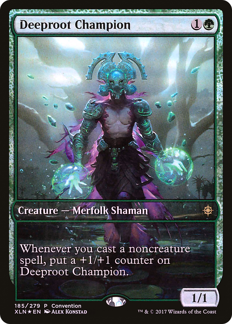 Image of Deeproot Champion (Convention) (Full Art) [Ixalan Promos]
