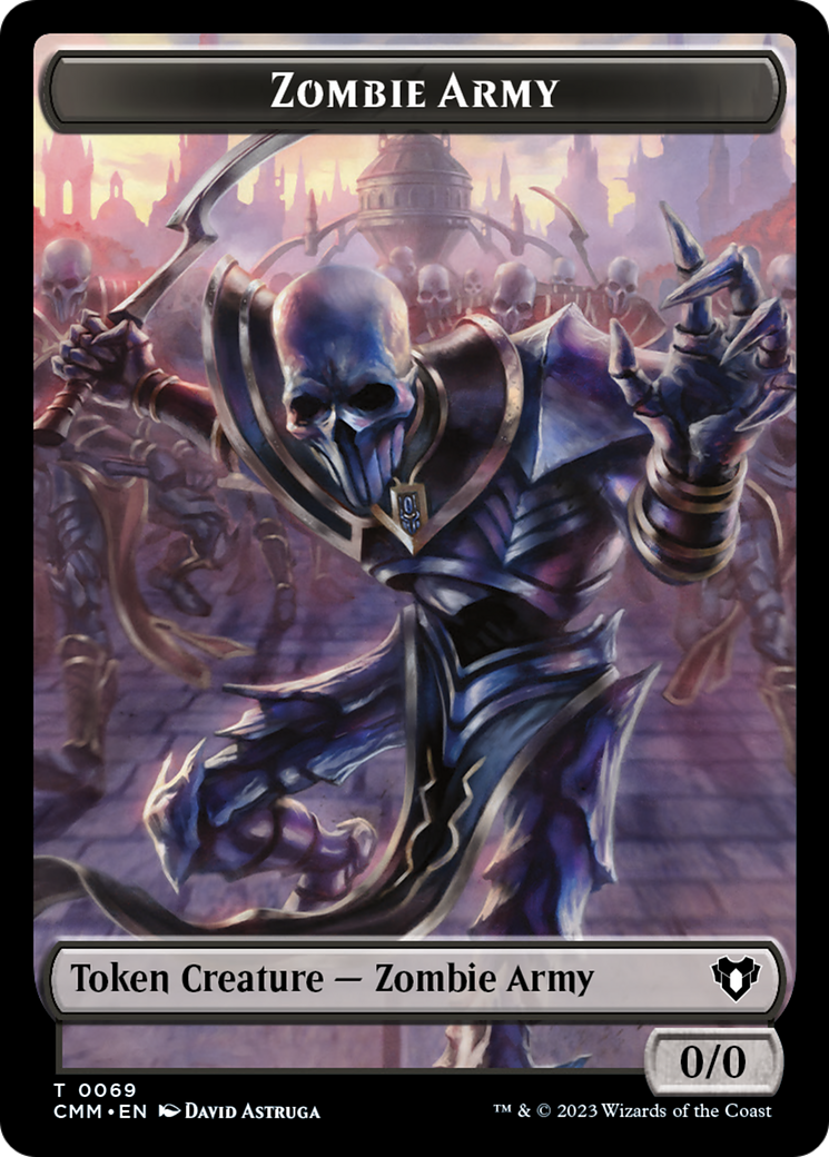 Image of Human Warrior // Zombie Army Double-Sided Token [Commander Masters Tokens]