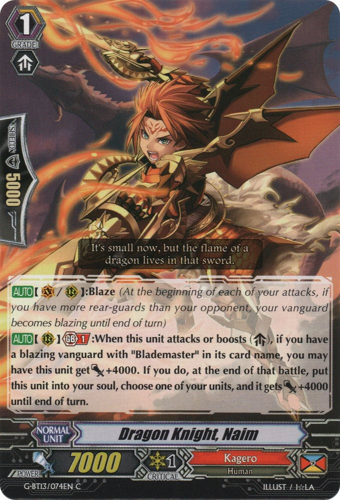 Image of Dragon Knight, Naim (G-BT13/074EN) [Ultimate Stride]