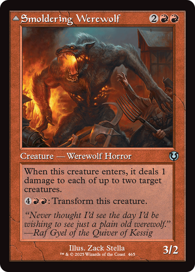 Image of Smoldering Werewolf // Erupting Dreadwolf (Retro Frame) [Innistrad Remastered]
