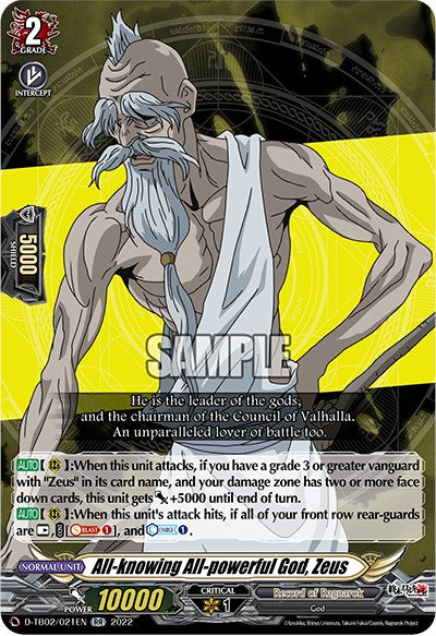 Image of All-knowing All-powerful God, Zeus (D-TB02/021EN) [Record of Ragnarok]