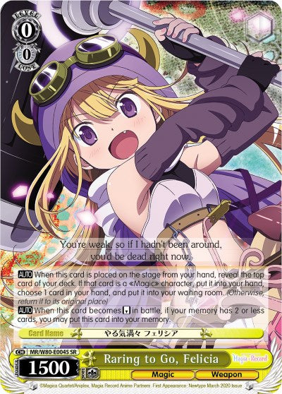 Image of Raring to Go, Felicia (MR/W80-E004S SR) [Magia Record: Puella Magi Madoka Magica [Side Story] (Anime)]