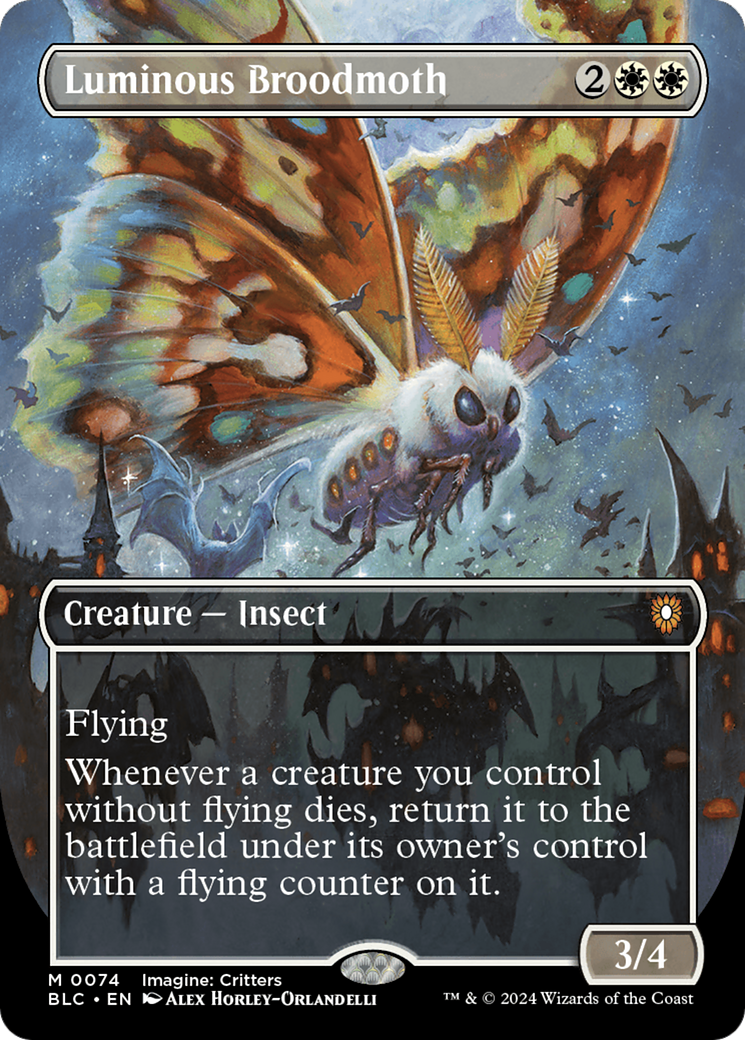 Image of Luminous Broodmoth (Borderless) [Bloomburrow Commander]