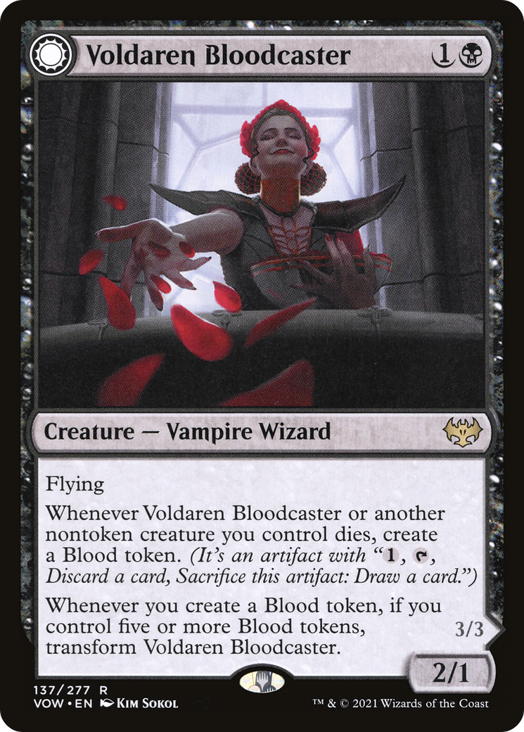 Image of Voldaren Bloodcaster // Bloodbat Summoner [Innistrad: Crimson Vow]