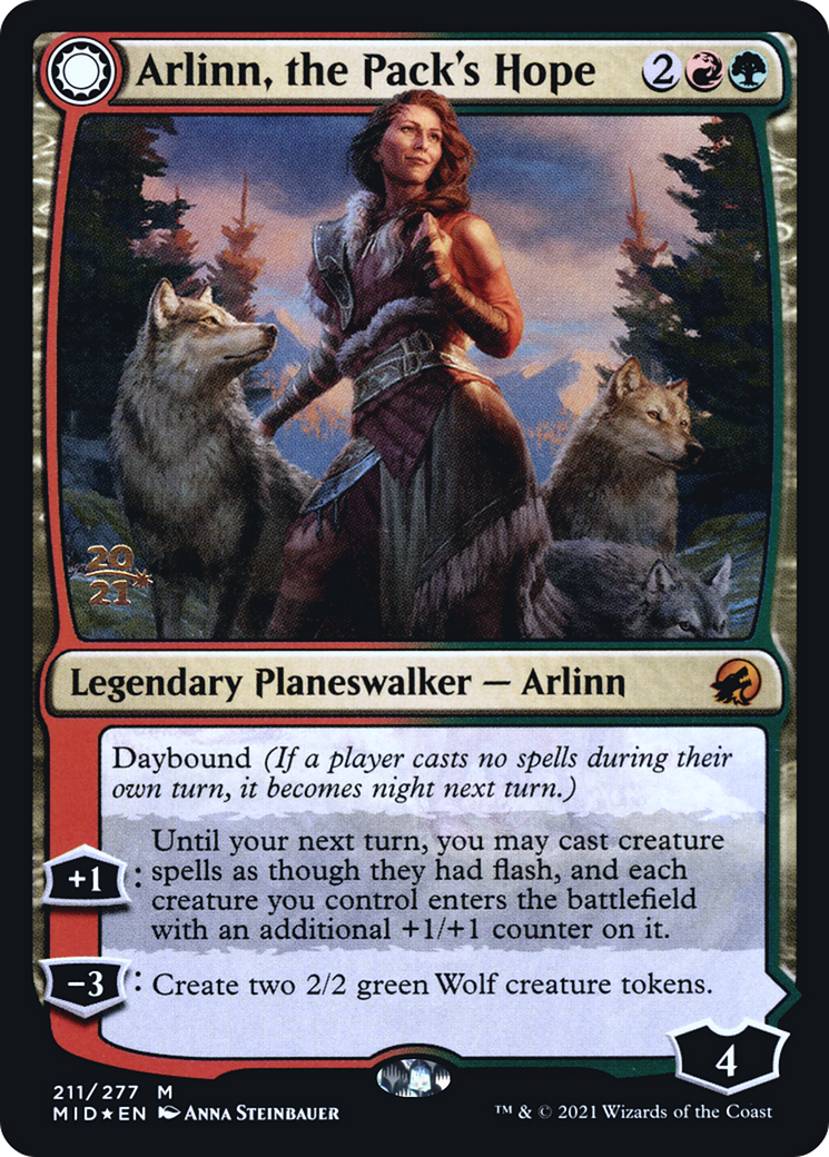 Image of Arlinn, the Pack's Hope // Arlinn, the Moon's Fury [Innistrad: Midnight Hunt Prerelease Promos]