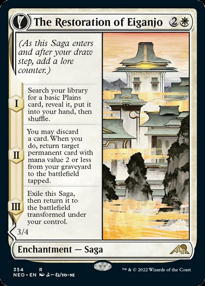 Image of The Restoration of Eiganjo // Architect of Restoration (Showcase Soft Glow) [Kamigawa: Neon Dynasty]
