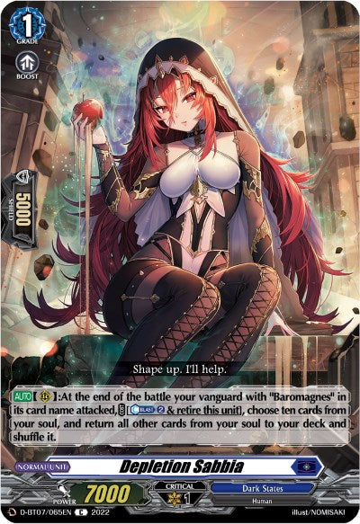 Image of Depletion Sabbia (D-BT07/065EN) [Raging Flames Against Emerald Storm]