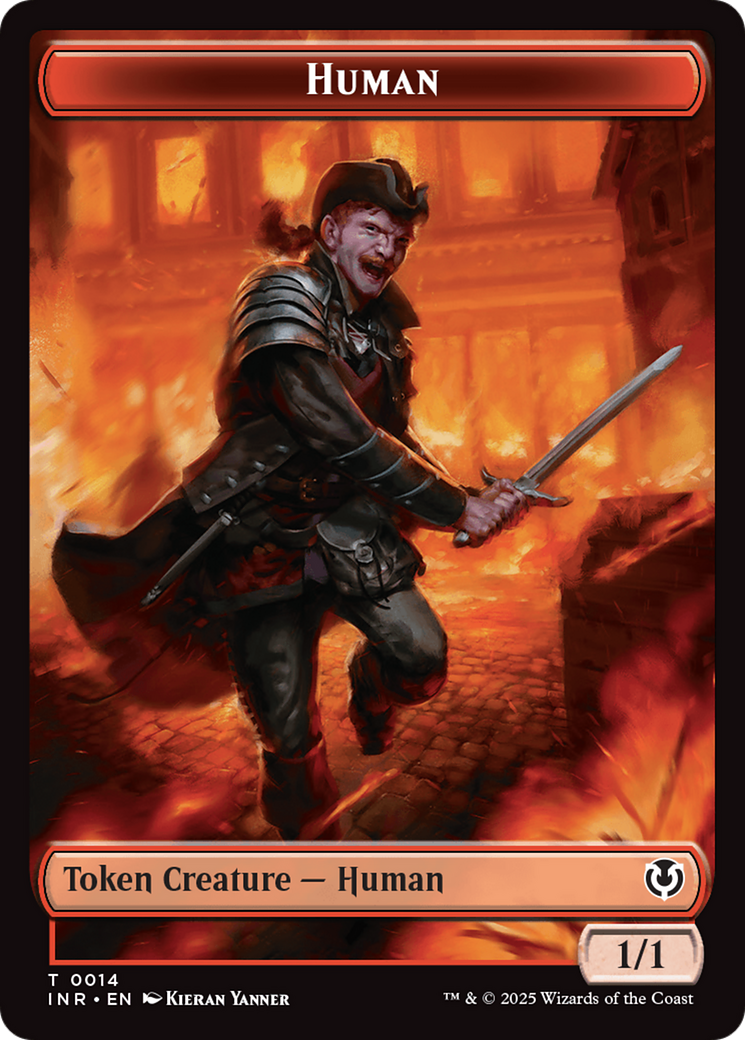 Image of Human (0014) // Emblem - Chandra, Dressed to Kill Double-Sided Token [Innistrad Remastered Tokens]