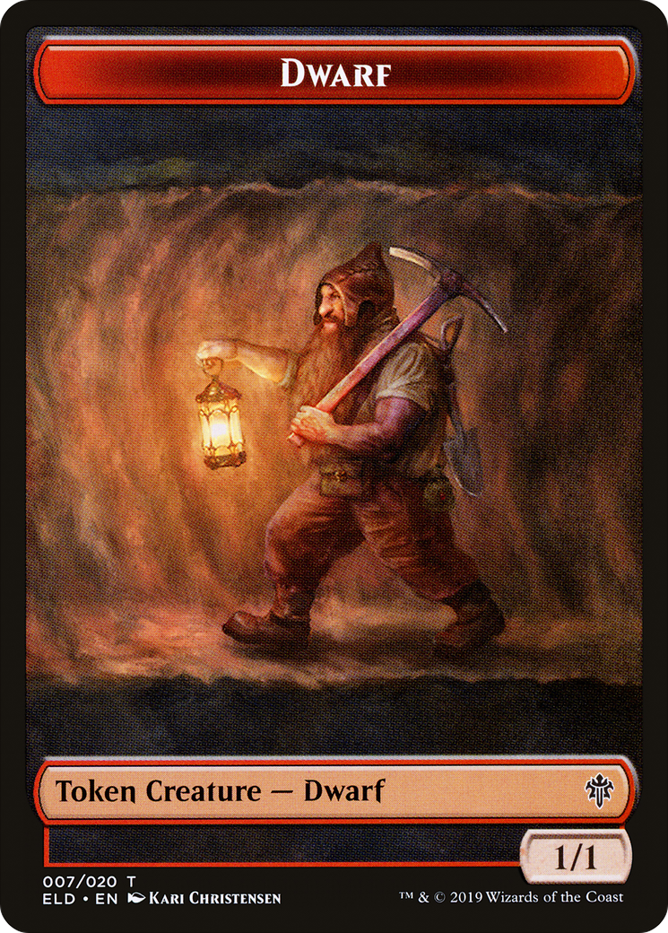 Image of Dwarf Token [Throne of Eldraine Tokens]