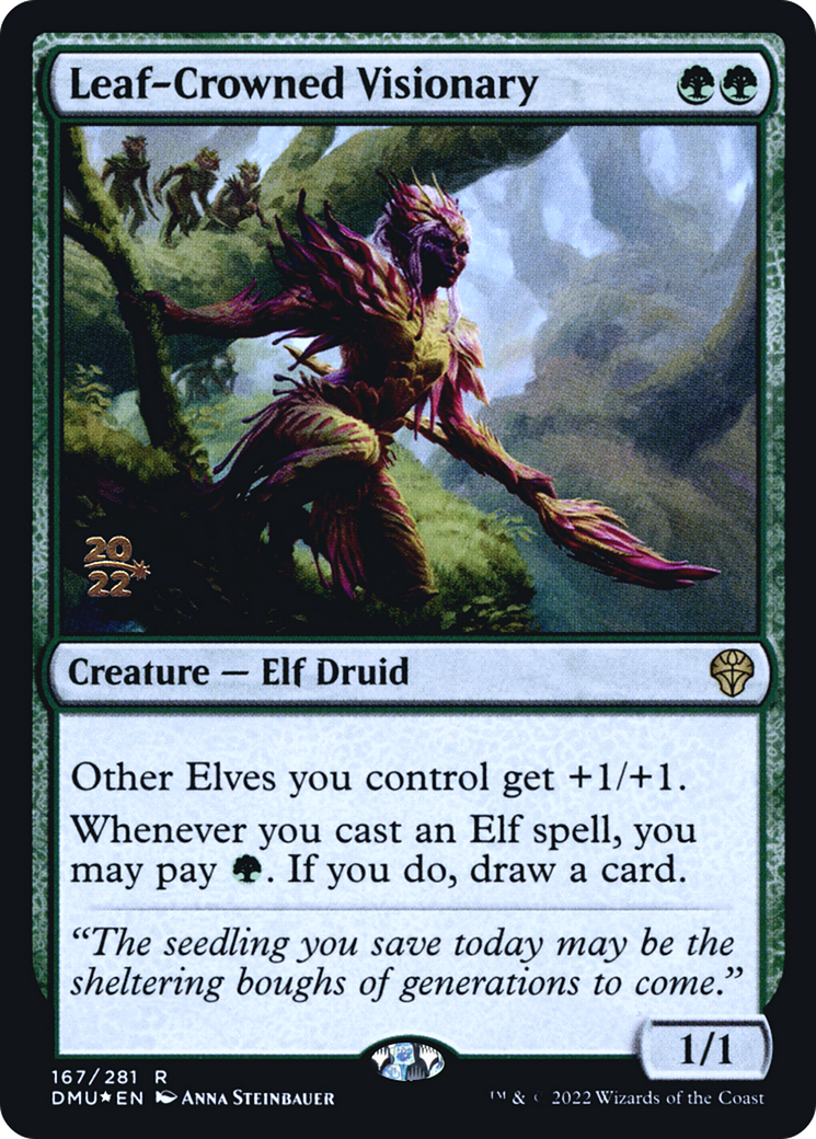 Image of Leaf-Crowned Visionary [Dominaria United Prerelease Promos]