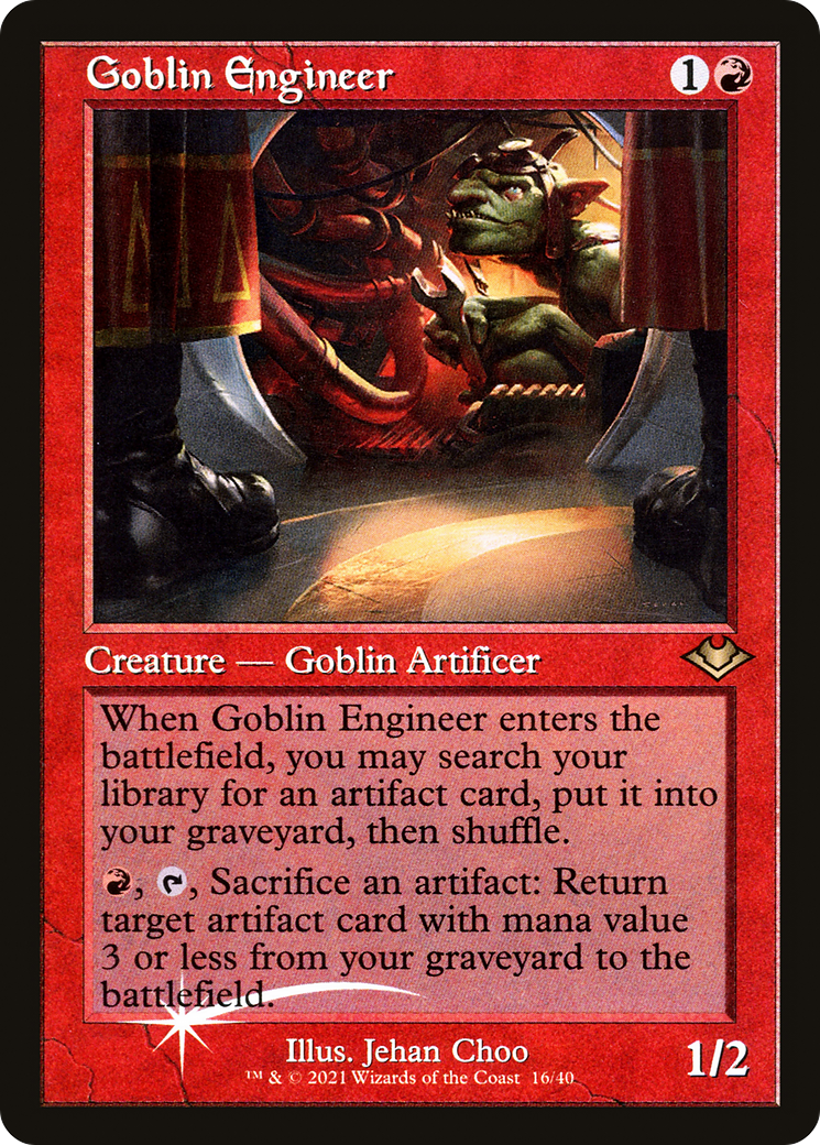 Image of Goblin Engineer (Retro Frame) (MH1-016) - Modern Horizons 1 Timeshifts Etched Foil