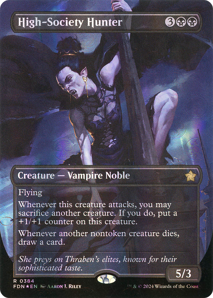 Image of High-Society Hunter (Borderless) (Mana Foil) [Foundations]