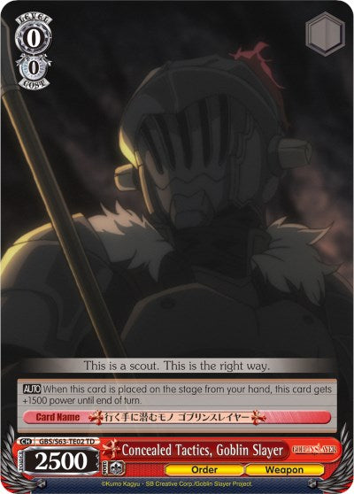 Image of Concealed Tactics, Goblin Slayer (GBS/S63-TE02 TD) [Goblin Slayer]