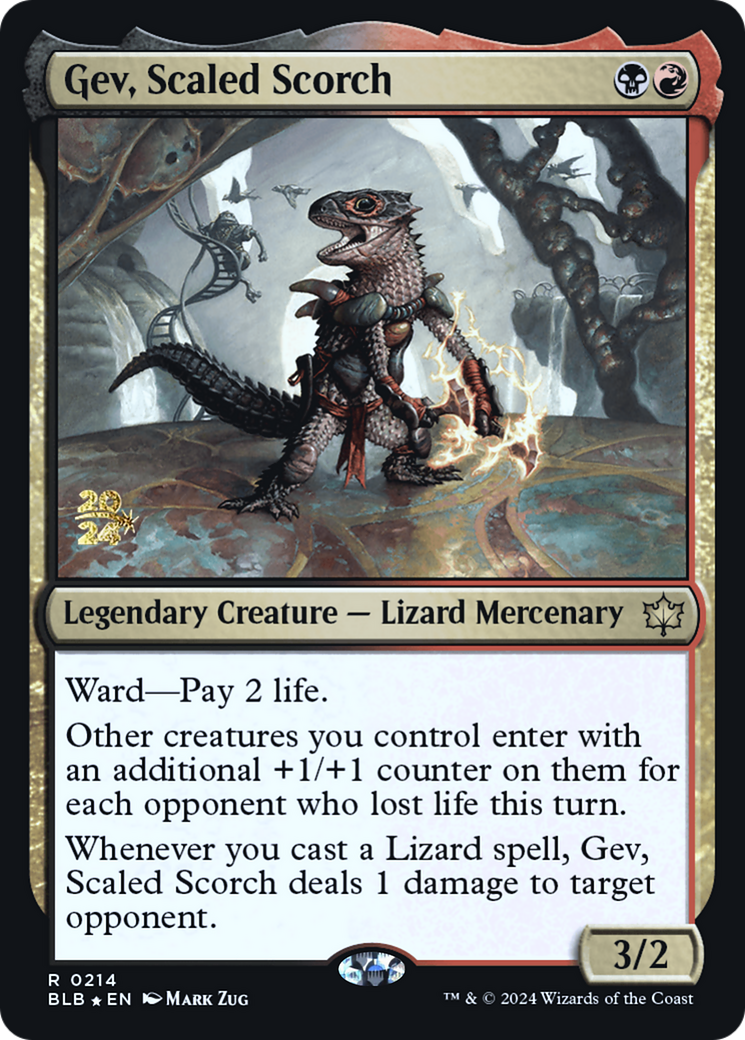 Image of Gev, Scaled Scorch [Bloomburrow Prerelease Promos]