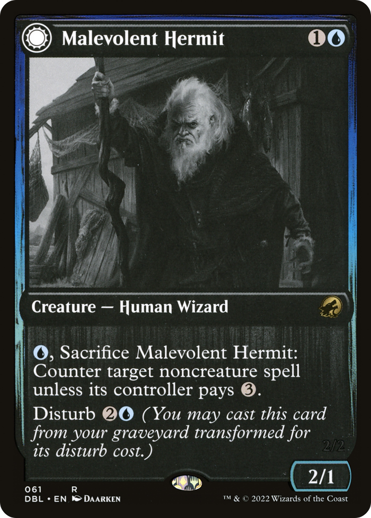 Image of Malevolent Hermit // Benevolent Geist [Innistrad: Double Feature]