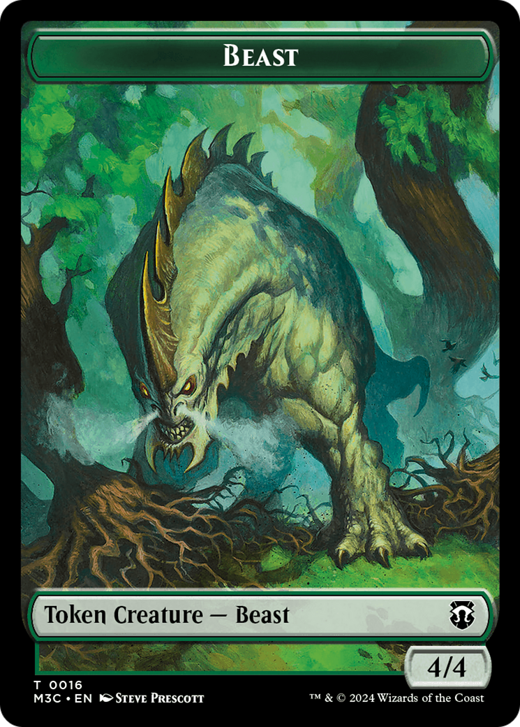 Image of Beast (0016) (Ripple Foil) // Copy Double-Sided Token [Modern Horizons 3 Commander Tokens]