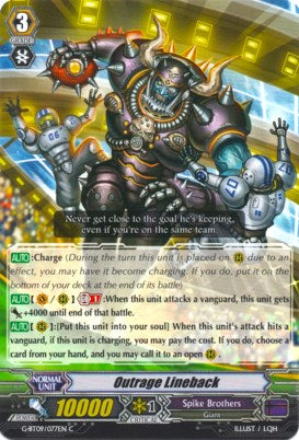 Image of Outrage Lineback (G-BT09/077EN) [Divine Dragon Caper]