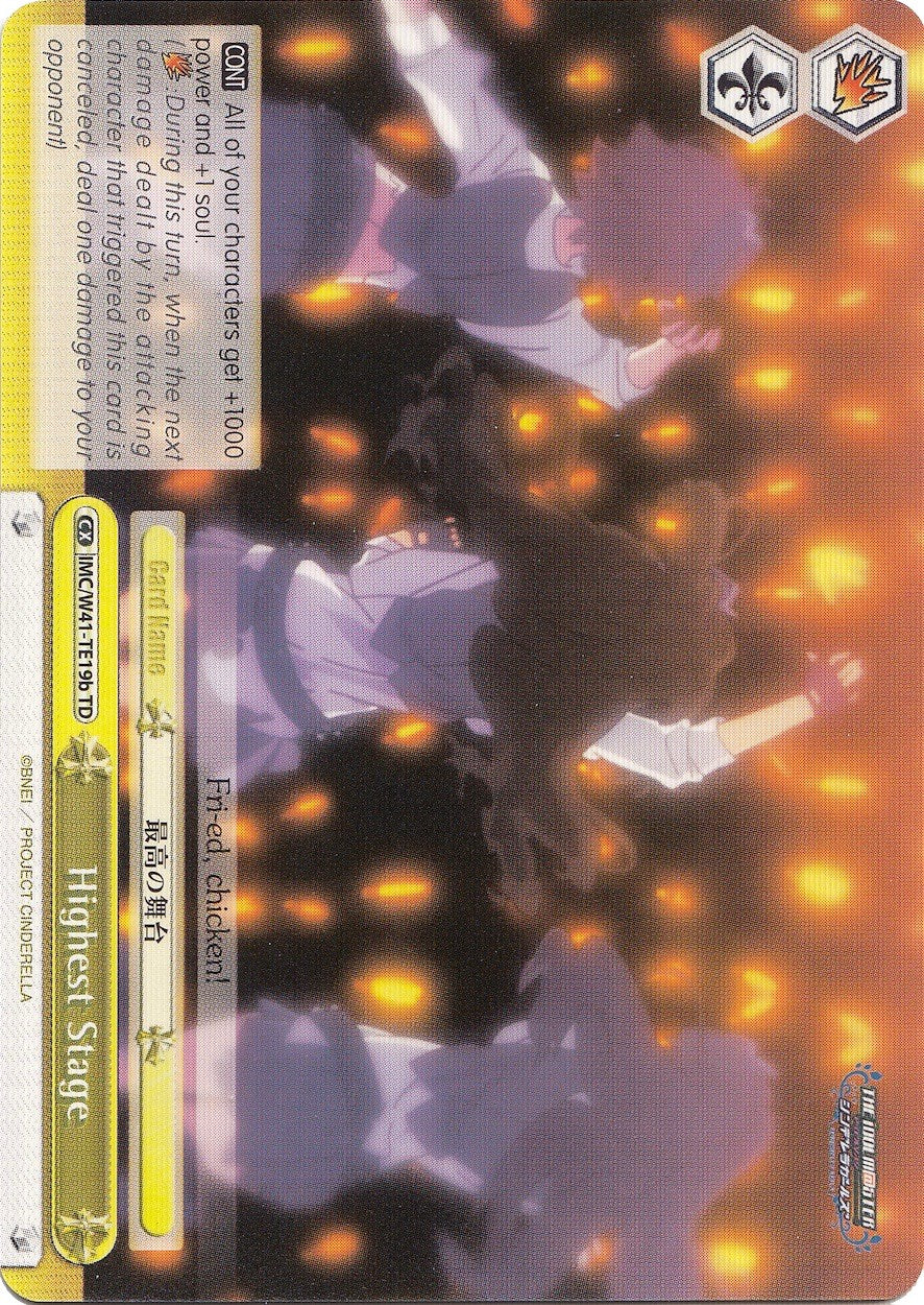 Image of Highest Stage (IMC/W41-TE19b TD) (Yellow) [The iDOLM@STER Cinderella Girls]