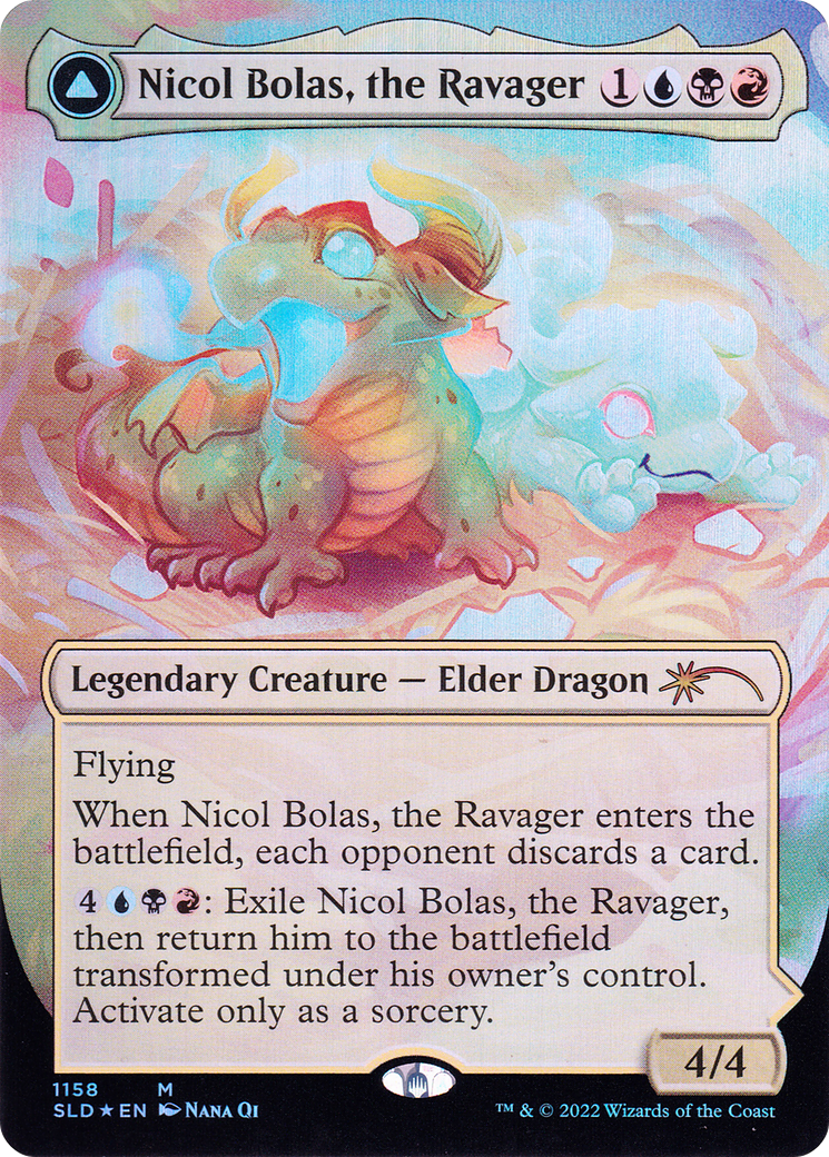 Image of Nicol Bolas, the Ravager // Nicol Bolas, the Arisen (Borderless) [Secret Lair: From Cute to Brute]