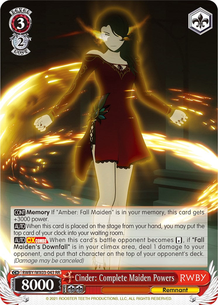Image of Cinder: Complete Maiden Powers (RWBY/WX03-043 RR) [RWBY]