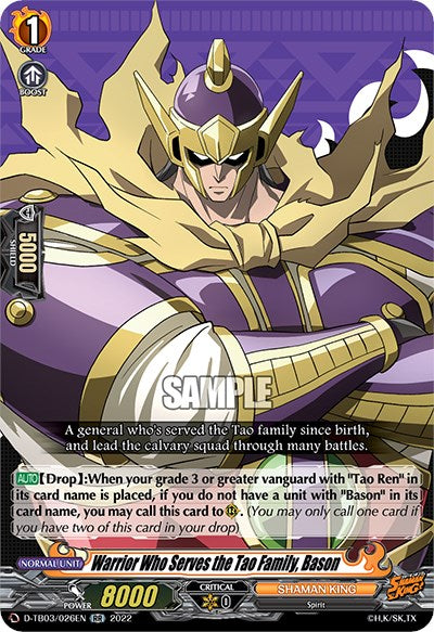 Image of Warrior Who Serves the Tao Family, Bason (D-TB03/026EN) [Shaman King]