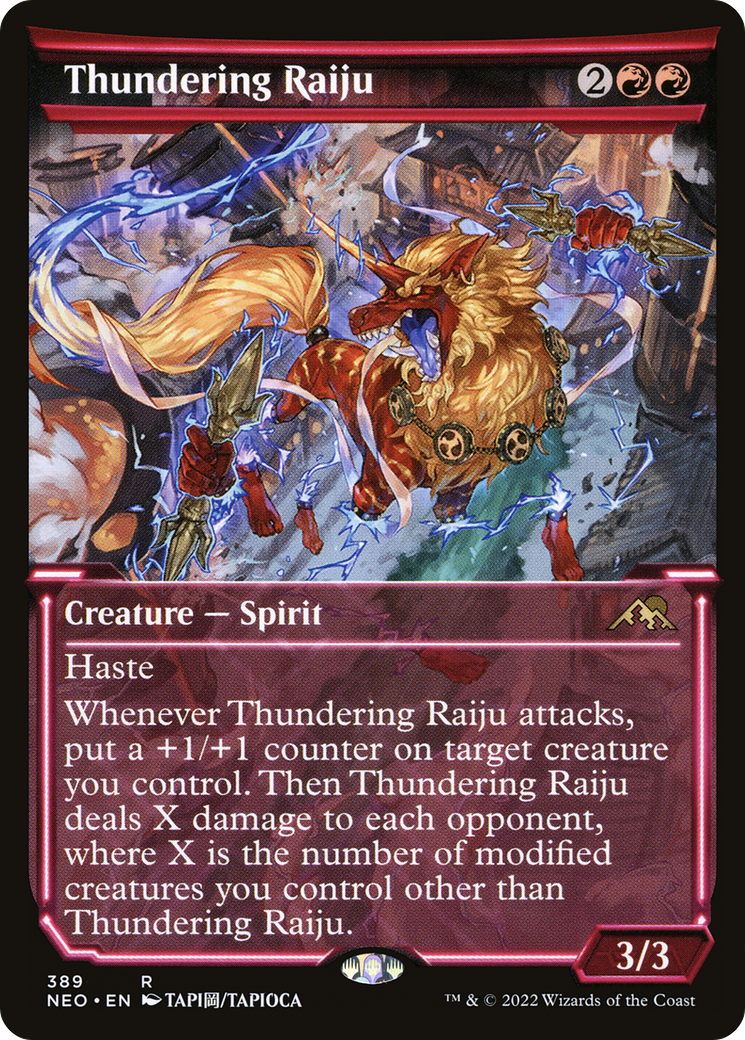 Image of Thundering Raiju (Showcase Soft Glow) [Kamigawa: Neon Dynasty]