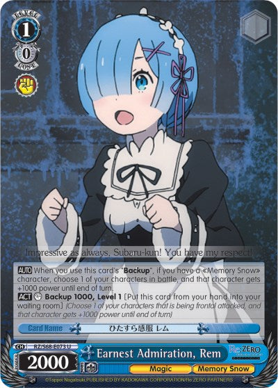 Image of Earnest Admiration, Rem (RZ/S68-E073 U) [Re:ZERO Memory Snow]