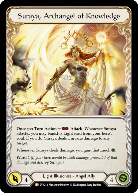 Image of Invoke Suraya // Suraya, Archangel of Knowledge [DYN212] (Dynasty)  Rainbow Foil