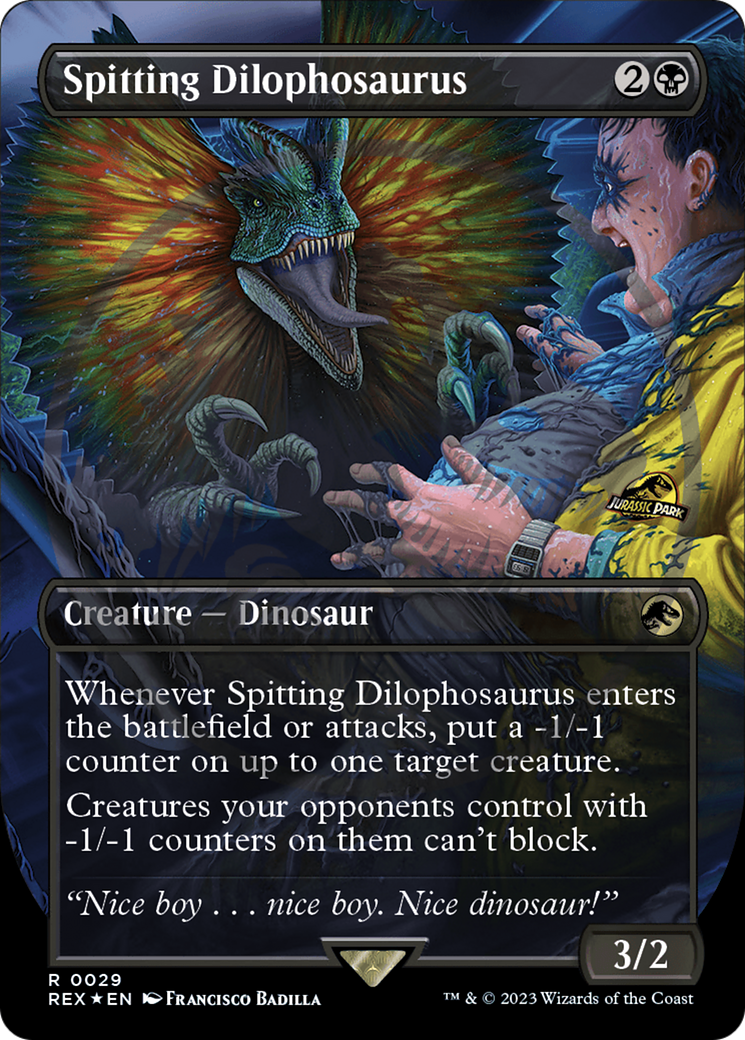 Image of Spitting Dilophosaurus (Emblem) (Borderless) [Jurassic World Collection Tokens]
