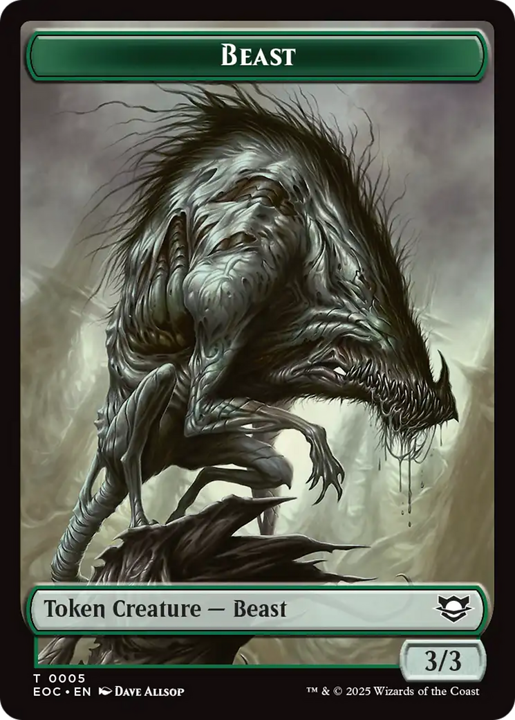 Image of Clue // Beast (0005) Double-Sided Token [Edge of Eternities Commander Tokens]
