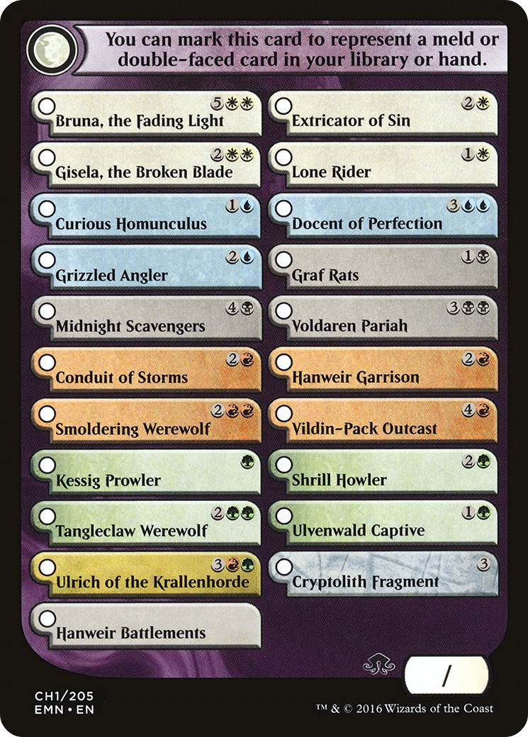 Image of Eldritch Moon Checklist [Eldritch Moon Tokens]