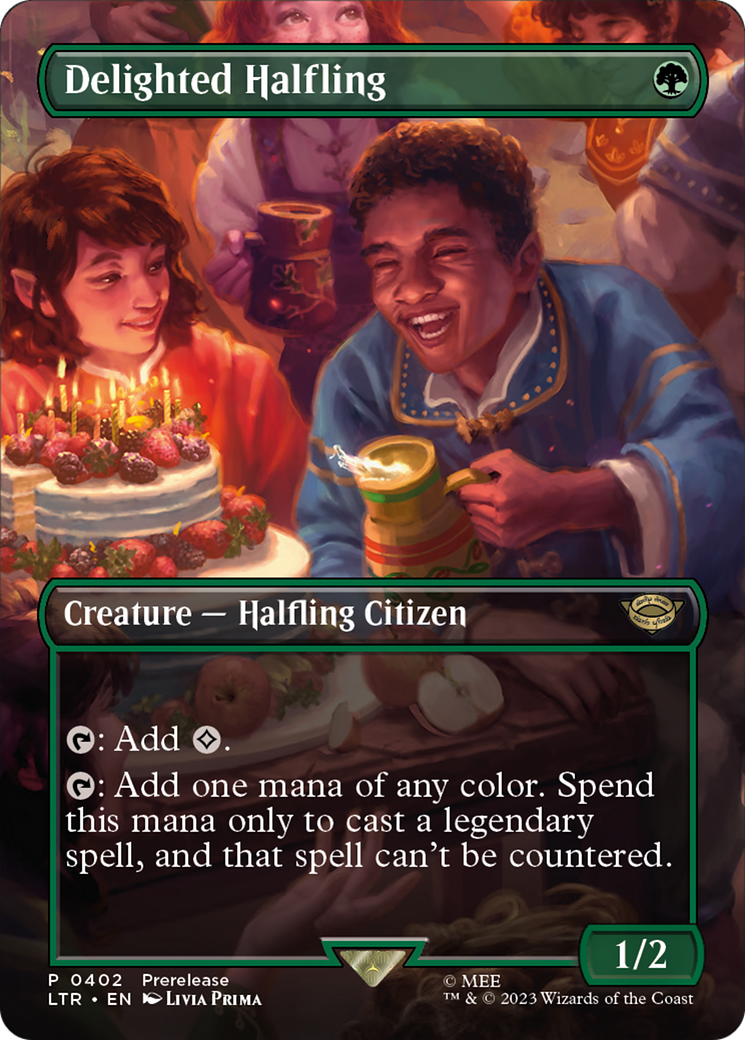 Image of Delighted Halfling (Borderless Alternate Art) [The Lord of the Rings: Tales of Middle-Earth]
