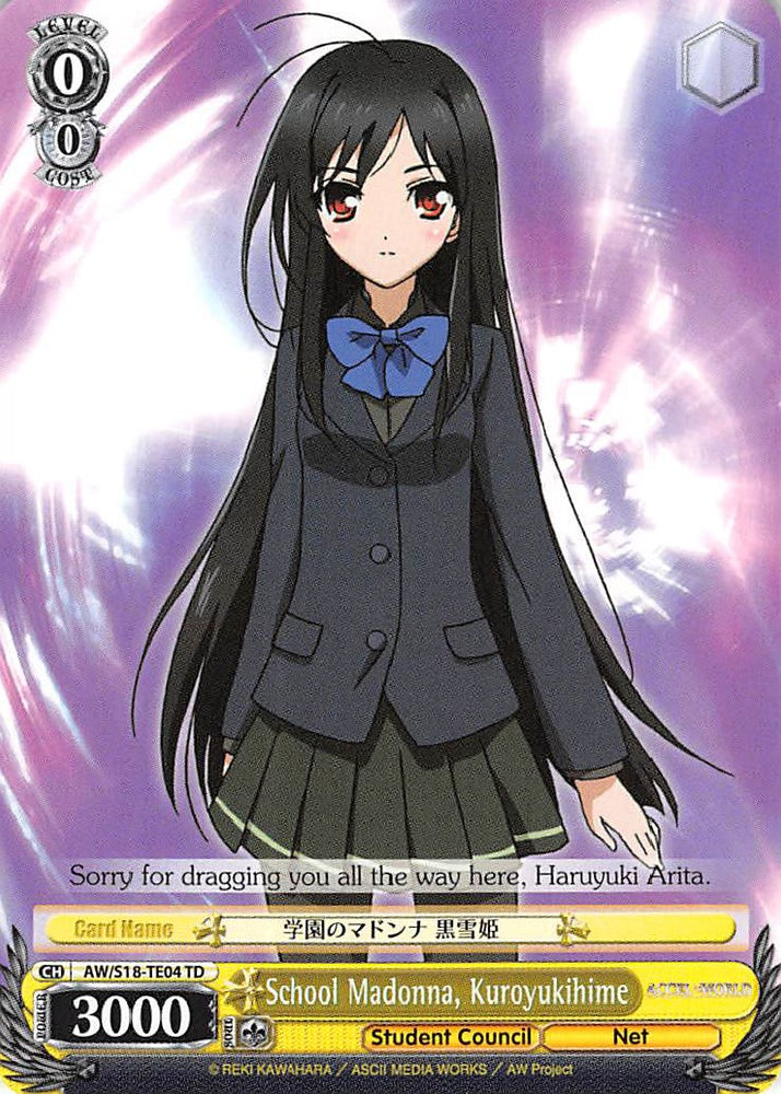 School Madonna, Kuroyukihime (AW/S18-TE04 TD) [Accel World]