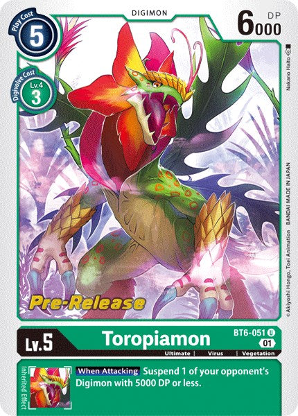 Image of Toropiamon [BT6-051] [Double Diamond Pre-Release Cards]