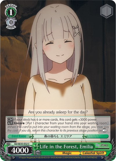 Image of Life in the Forest, Emilia (RZ/SE35-E32 C) (Parallel Foil) [Re:ZERO: The Frozen Bond]