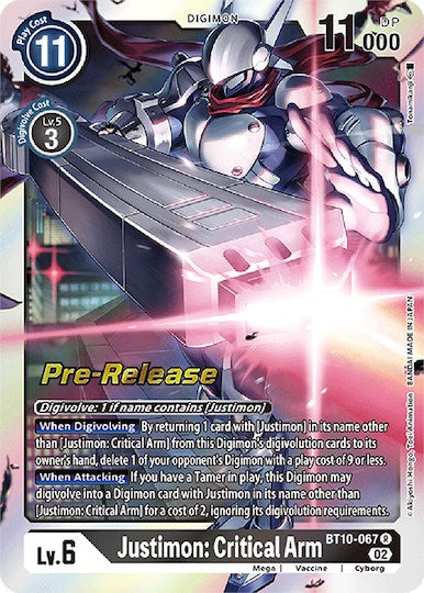 Image of Justimon: Critical Arm [BT10-067] [Xros Encounter Pre-Release Cards]