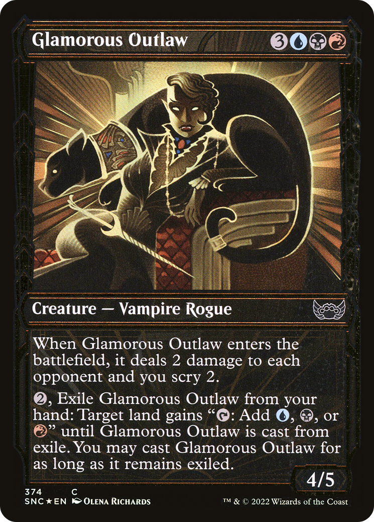 Image of Glamorous Outlaw (Showcase Golden Age Gilded Foil) [Streets of New Capenna]