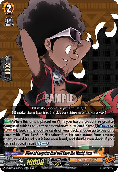 Image of Wind of Laughter that will Save the World, Joco (D-TB03/039EN) [Shaman King]