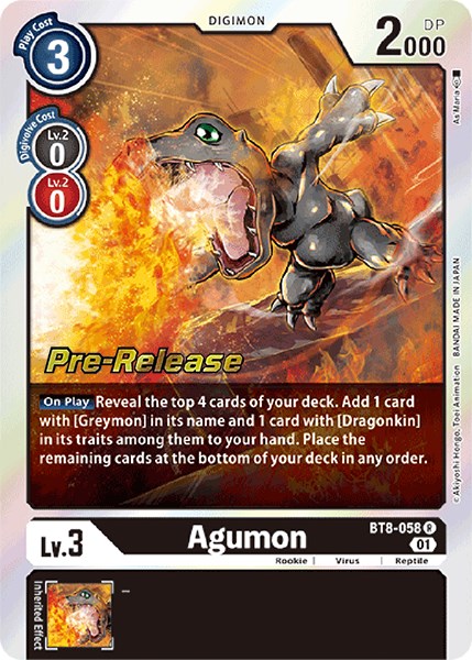 Image of Agumon [BT8-058] [New Awakening Pre-Release Cards]