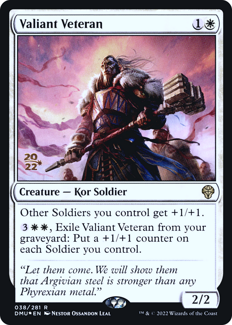 Image of Valiant Veteran [Dominaria United Prerelease Promos]