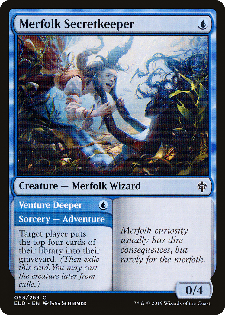 Image of Merfolk Secretkeeper // Venture Deeper [Throne of Eldraine]