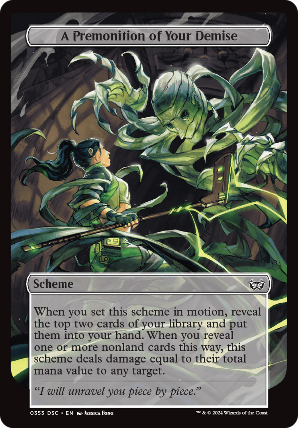 Image of A Premonition of Your Demise (Full Art) [Duskmourn: Archenemy]