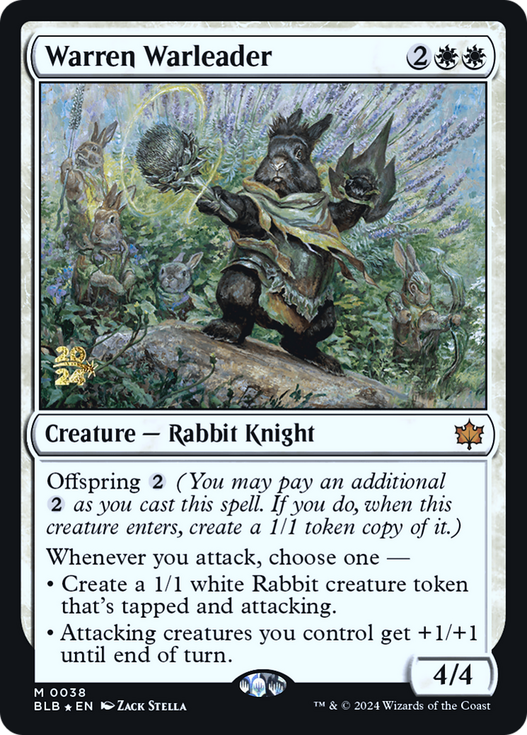 Image of Warren Warleader [Bloomburrow Prerelease Promos]