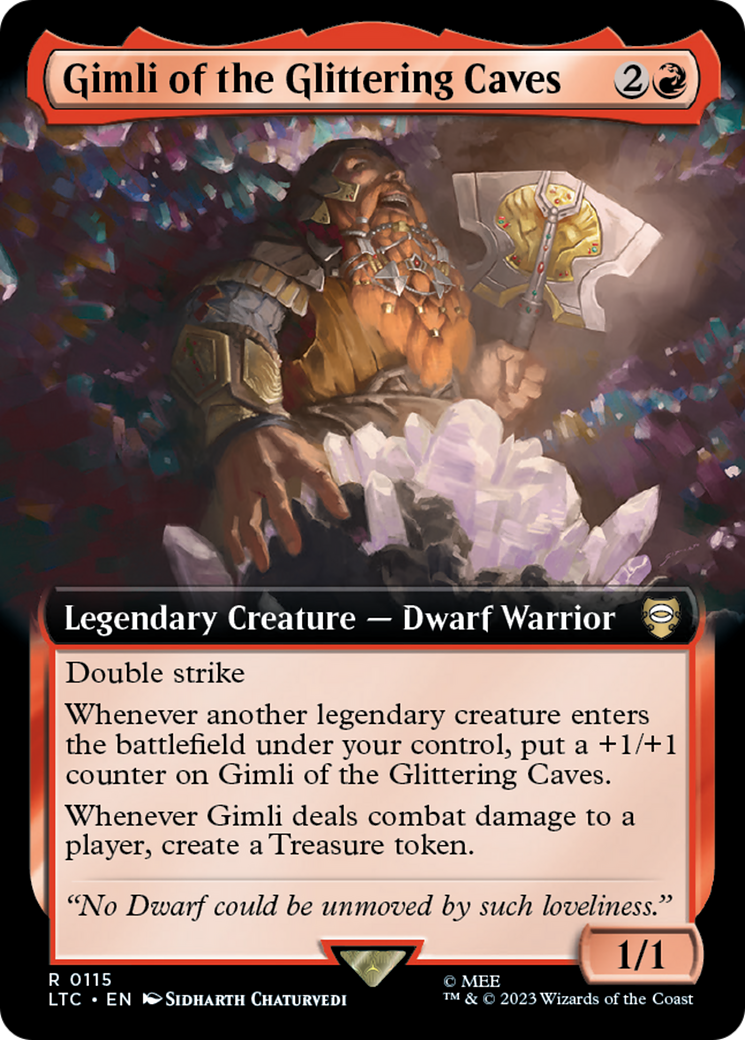 Image of Gimli of the Glittering Caves (Extended Art) (LTC-115) - Tales of Middle-earth Commander: (Extended Art) Foil